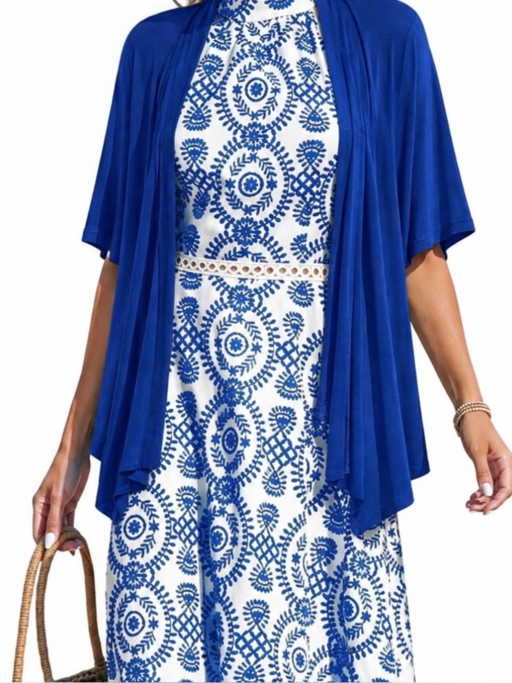 Studio Works blue cardigan shrug soft rayon NWT small oversized